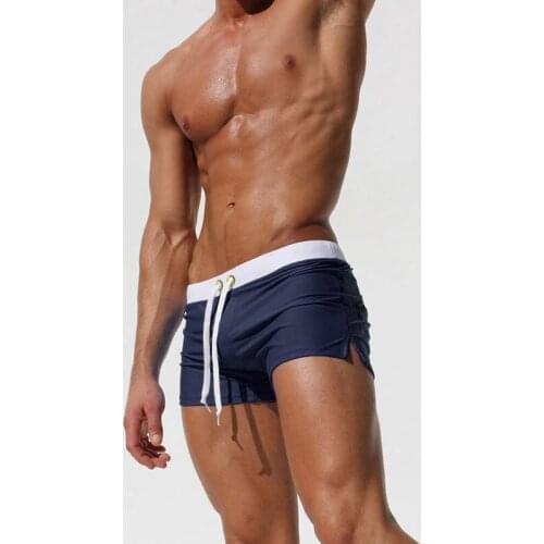 SD347 solid back pocket swim trunk boxer shorts men swimwear sunga summer beach board suefing swim shorts man swimsuits 12 color