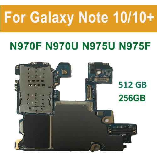 Unlocked Motherboard For Samsung Galaxy Note 10 N970F N970FD N970U NOTE 10 Plus N975F N975U N975FD N976B 256GB Logic Board