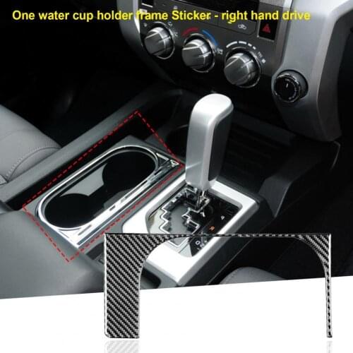 Panel Decal Durable Easy Installation Shiny Carbon Fiber Water Cup Holder Panel Trim for Toyota Tundra 2014-2018 Right Drive