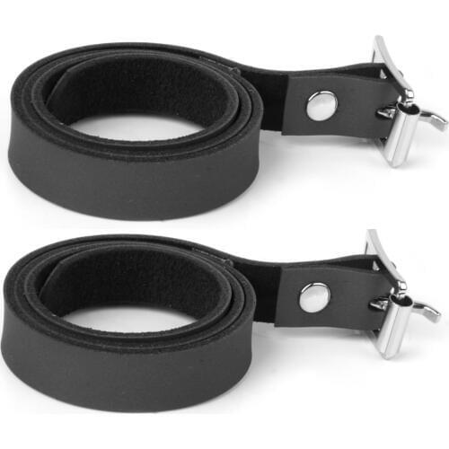 Pair Black Cow Leather Spur Straps English Horse Trail Tack Equine Tool