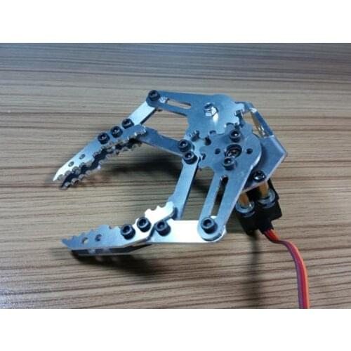 Silver Robotic Arm Holder Aluminum Alloy Gripper Hand Metal Robot Claw with MG996r Servo for Arduino DIY Project Stem Toy Parts
