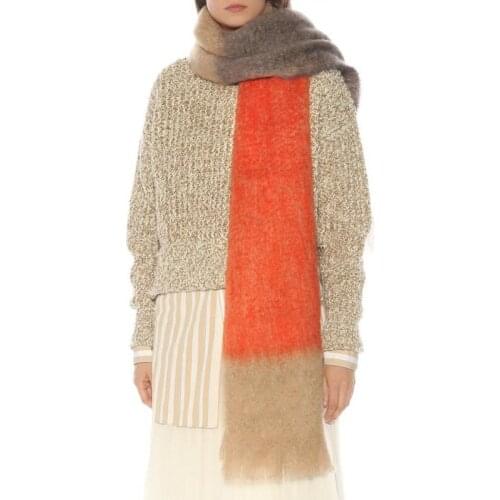 Autumn and Winter Mohair Color AC Scarf, Womens Warm Long Shawl, Jil Same Scarf. Super Soft