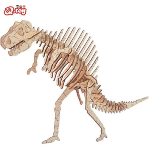 Dinosaur skeleton DIY assembly model wooden 3D puzzle boy toys gifts woodcraft kit Montessori toy Christmas gift wooden puzzle