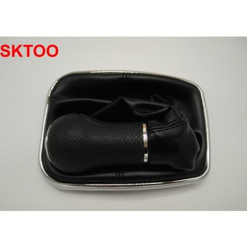 SKTOO Universal 5 speed leather gear lever knob for manual cars 1999 - 2004 VW Mk4 Golf JETTA 05 boron black pu