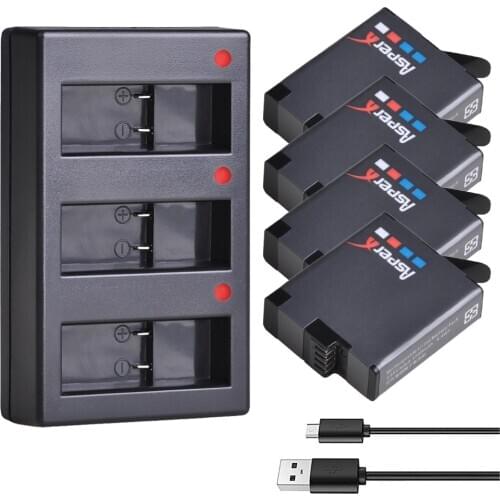 AsperX 1680mAh AHDBT-501 AHDBT501 Rechargeable Li-ion Battery + 3-Channel USB Charger for Camera Gopro 5 Hero5 Action Cameras