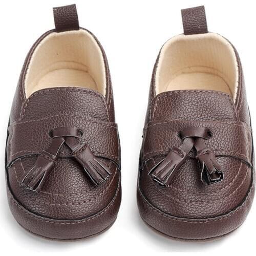 Soft PU Leather Cute Tassel Solid Color Baby Shoes For Boy Girl Spring Summer New Soft Cotton Non-slip Soled Toddler Shoes