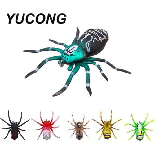YUCONG 1PCS Spider Soft Bait 7cm-6.4g Weedless Silicone Bait Artificial Softbait Fishing Lures Bass Pesca Isca Realistic Design