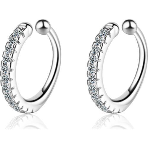 Womens ear pierced earrings simple earrings cold wind high-grade French small single row zircon earrings