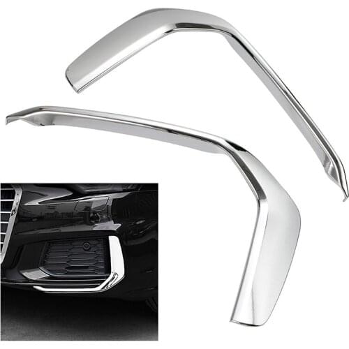 1 Pair Front Fog Light Eyebrow Eyelid Decorative Trims for Audi A6 C8 2019-2020 Car Front Exterior Strip Fog Lamp Styling Parts