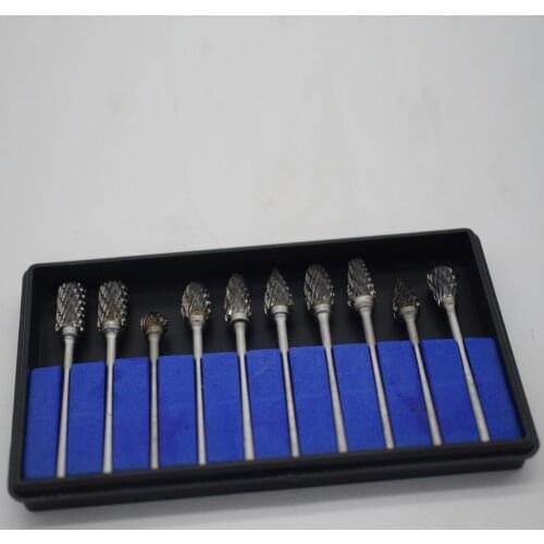 10pcs 2.35mm Jewelry Rotary Files Set Dremel Routing Rotary Milling Cutter Tool