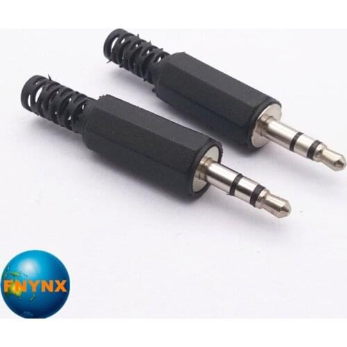 100PCS Plastic 3.5mm Male Stereo Audio Plug Dual-Channel Earphone Plug