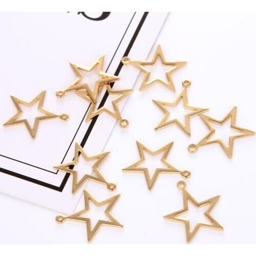 19*21mm pendant star five-pointed star connection girl necklace earrings production accessories