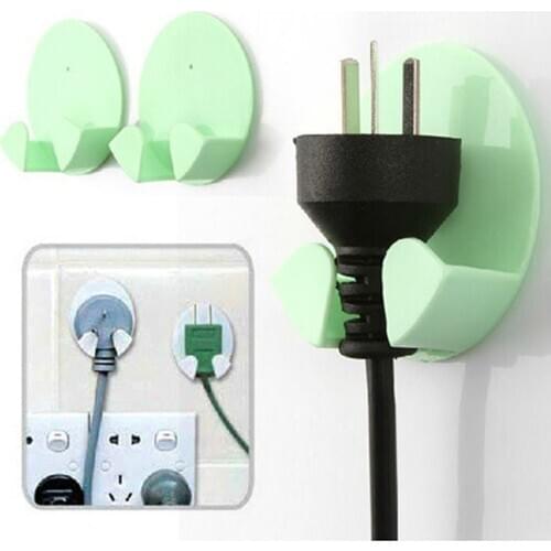 2pcs/set Multi-Purpose Hooks Household Usage Practical Gum Hooks for Plug Colors Random