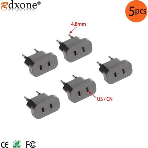 4.8mm USA to Europe Plug Power Plug Adaptor With Security Door AC Power Adapter Phone Travel Wall Charge Socket Adapter