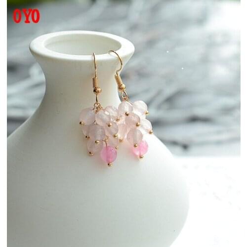 925 sterling silver original design sweet pink red tourmaline freshwater pearl earrings