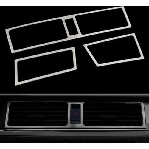 BBQ@FUKA 3Pcs Stainless Steel Car Interior AC Air Condition Cover Vent Outlet Trim Frame Decoration For Bora 2010-2015