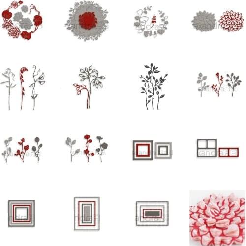 Flower Frame Leaves Metal Cutting Die Scrapbook Embossed Paper Card Album Craft Template Cut Die Stencils New for 2021 Arrive