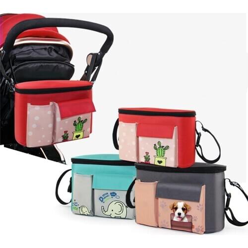 Large Diaper bag Cartoon Baby Stroller Bag Organizer Bag Nappy Diaper Bags Carriage Buggy Cart Basket Hook Stroller Accessories