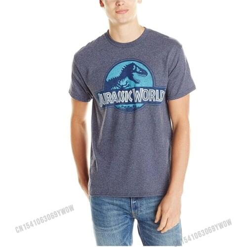 Jurassic World Circle Shadow Logo Adult T-Shirt Normal Cotton Men Tops & Tees Printed Slim Fit T Shirt
