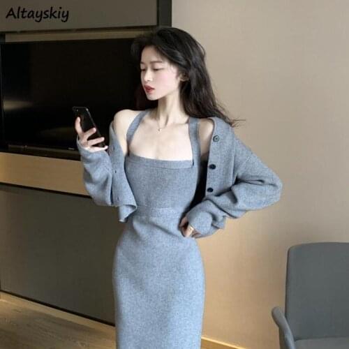 Sets Women Spring Autumn Solid Simple Slim Elegant Sexy Comfortable Lady All-match Leisure Holiday Korean Style Casual Fit New
