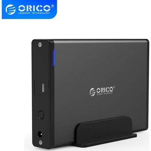 ORICO 3.5 inch Type-C External Hard Drive Enclosure USB3.1 Gen1 Support 8TB with 100cm Type-C Wire for Windows/Mac/Linux