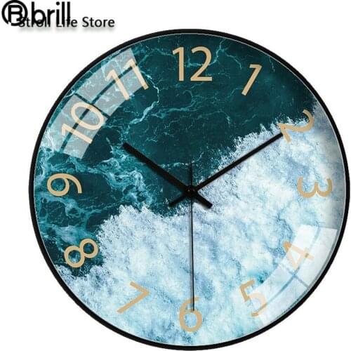 Creative Large Moedrn Wall Clock Gold Silent Living Room Sea Art Quartz Kitchen Clock Hanging Wall Clocks Home Decor Bedroom