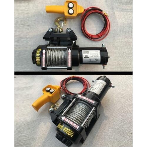 12V24V ATV Motor 4000LB Electric Winch Wire Rope Recycling Winch Traction Cable Traction Kit Outdoor Cross Country Crane