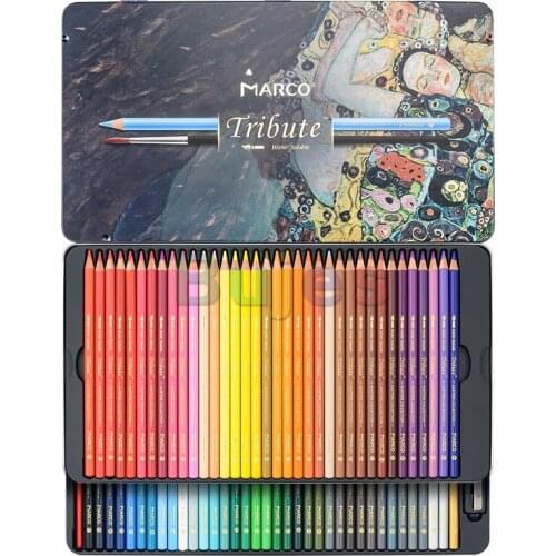 Marco Tribute MASTERS 48/72/100/120 Color Pencils Set,Professional Fine Art Painting Colour Colored Pencil Gift Box Supplies