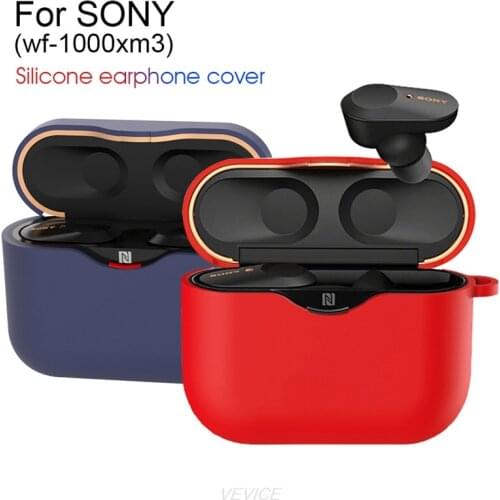 Earphone Case For SONY WF-1000XM3 Protective Headset Accessorie Cover for sony wf 1000xm3 TPU Soft Case with Anti-lost Carabiner