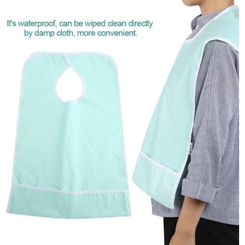 New Adult Bib Waterproof Adult Elder Mealtime Eating Bib Clothes Clothing Protector Waterproof Fabric Apron Crumb Catcher