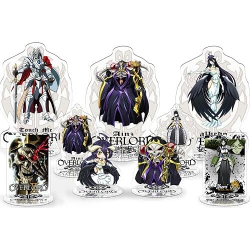 Anime Overlord Keychain Acrylic Model Doll Ainz Ooal Gown Albedo Action figure Toy Keyring Pendant 9cm Gifts