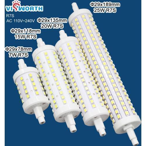 R7S LED Bulb 360 Degree led lamp 7W 15W 20W 25W SMD2835 ac 110V 220V 240V 78mm 118mm135mm 189mm LED light R7S Light Floodlight