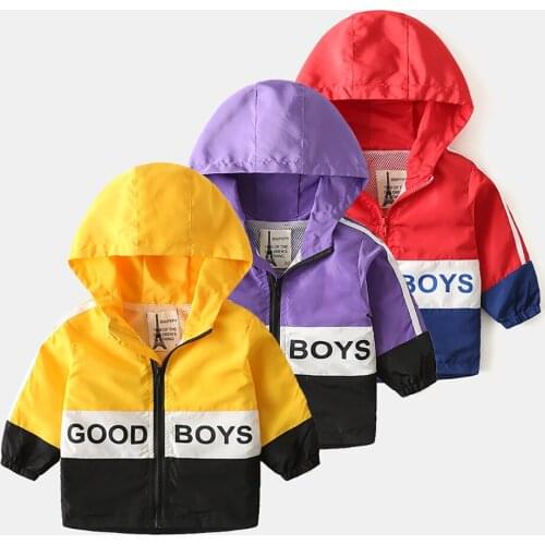 Windbreaker Boys Clothes Jackets Coat Hooded Spring Autumn Jackets Cartoon Dinosaur Print Childrens Clothing 1-7 Years