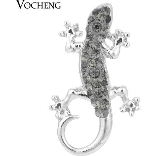 Vocheng Ginger Snap Jewelry Gray Crystal 18mm Gecko Vn-1063