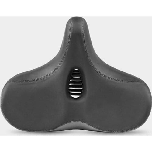 Waterproof Bike Seat Hollow Breathable Leather Bicycle Saddle Shock Absorption MTB Cycling Cushion Soft Black Selle Velo XA216Q