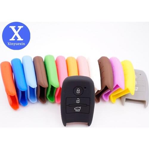 Xinyuexin Silicone Key Case Cover For Kia Rio Ceed Soul Sportage Sorento Carens Picanto 2013-2018 Keyless Shell Skin Protector