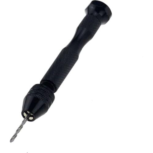1Set Mini Black Twist Drill Bit Micro Aluminum Hand Drill Bit Keyless Chuck Reamer Hand Twist Drill Clamping