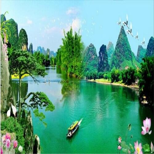 Beibehang Customize any size 3D landscape painting bedroom TV background wallpaper home decoration wallpaper murals