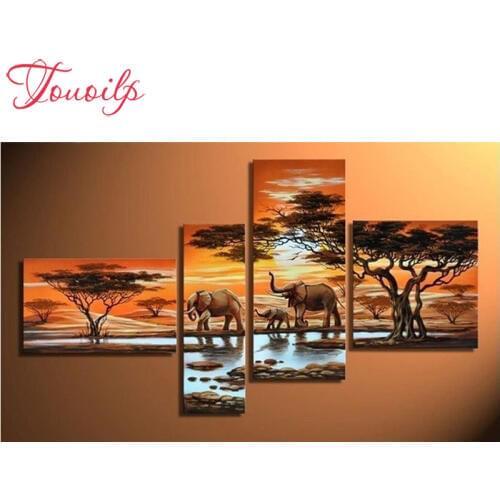 3d 4pcs diamond painting cross stitch painting full square drill embroidery rhinestones painting 4pcs kits triptych painting