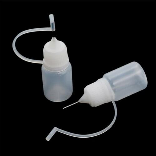 5pcs/lot 5ml Electronic Cigar Dropper empty Bottle PE Plastic Juice Eye Liquid Solvent Light Oils Container Needle