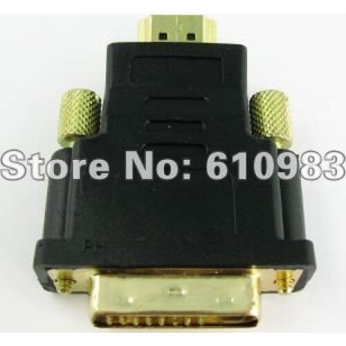 5 pieces/lot) Gold 24+1 DVI Male to HDMI Male connector adapter for HDTV HD
