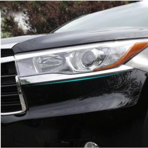 ACCESSORIES FIT FOR 2014 2015 Toyota HIGHLANDER KLUGER CHROME HEADLIGHT EYELID TRIM COVER MOLDING EYEBROW GARNISH