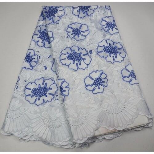 Free shipping African Swiss voile lace High quality French lace Fabric with Stones 2018 Cotton Swiss Lace fabrics P455-2