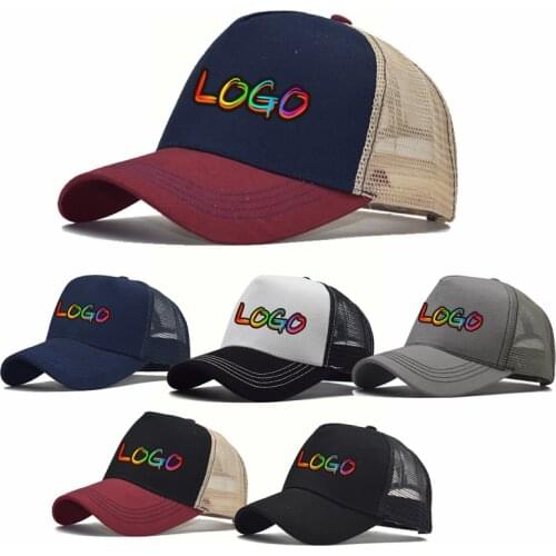 Custom Logo Summer Women Men Mesh Baseball Cap Adjustable Snapback Sun Hat Outdoor Breathable Hip Hop Baseball Hats Casquette