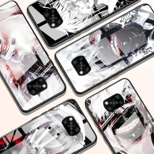 Tokyo Ghoul Japanese for Xiaomi POCO X3 NFC F3 M2 X2 F2 Redmi K30 Redmi Note 9 Pro Luxury Tempered Glass Phone Case Cover