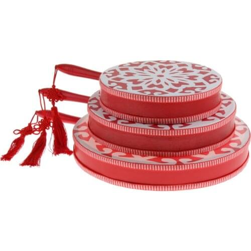 Wooden Hand Held Drum Tambourine Round Percussion for Kids KTV Party Toy