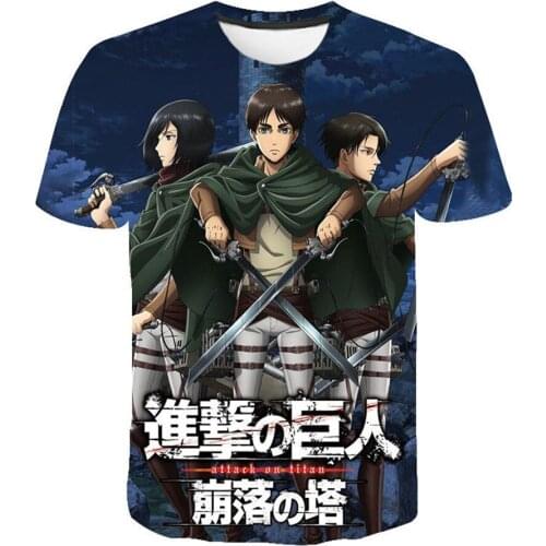 Summer Men Women Anime Attack On Titan 3D Print T-Shirt Boy Girl Cool Clothes Tshirt Fans Teens Birthday Party Gift Tees