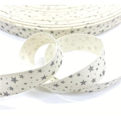 5Yards 15mm Cotton Ribbon Printed Cotton Ribbons For Wedding Christmas Decoration DIY Sewing Fabric #11