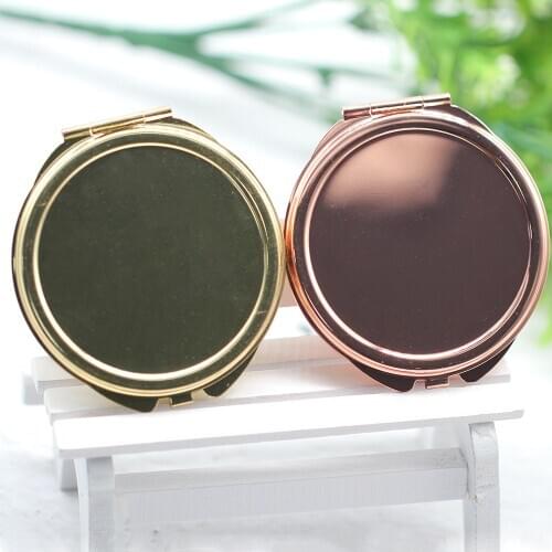5pcs 50mm Silver/Gold/Rose Gold Blank Compact Mirror Round Metal Make Up Pocket Mirror For DIY Women&Girl Party Gift