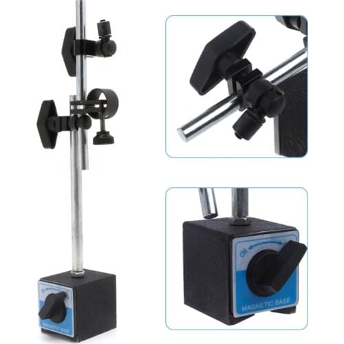 Magnetic Base Holder With Double Adjustable Pole For Dial Indicator Test Gauge